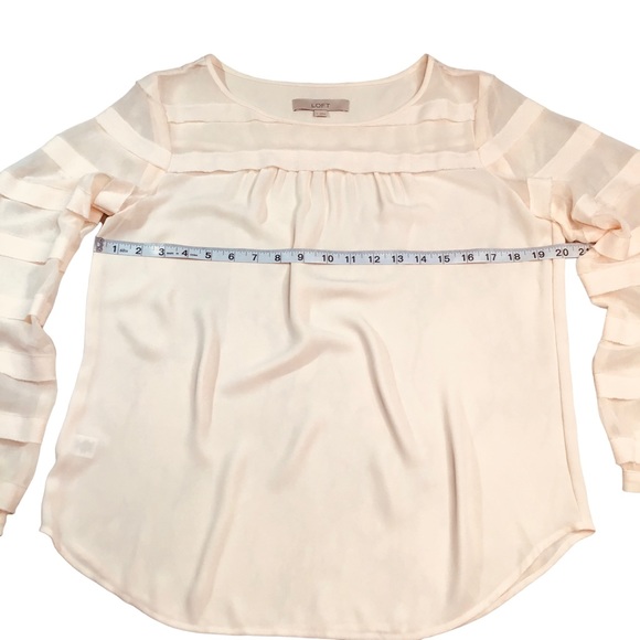 LOFT - Semi Sheer Light Apricot Long Sleeve Blouse - S (Fits like A Medium) - Picture 6 of 16